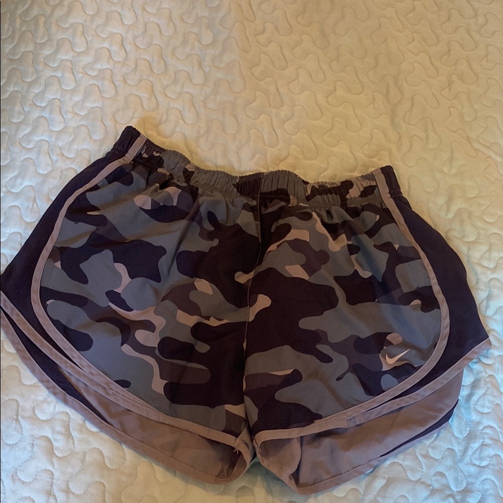 Nike Gray and Blue Athletic Shorts Lightweight Design